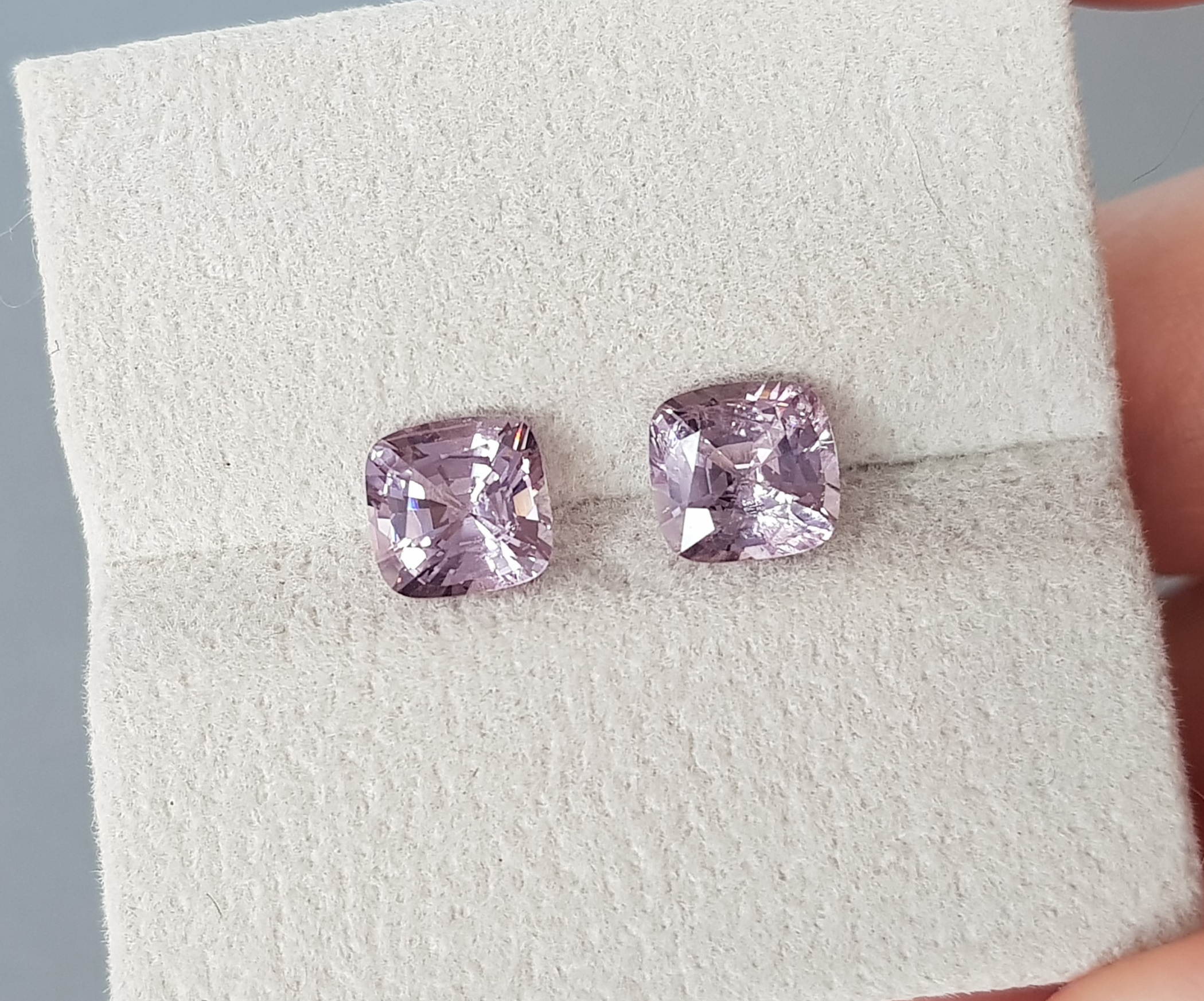 Spinel Metallic Pink, pair 3.77 cts, Burma