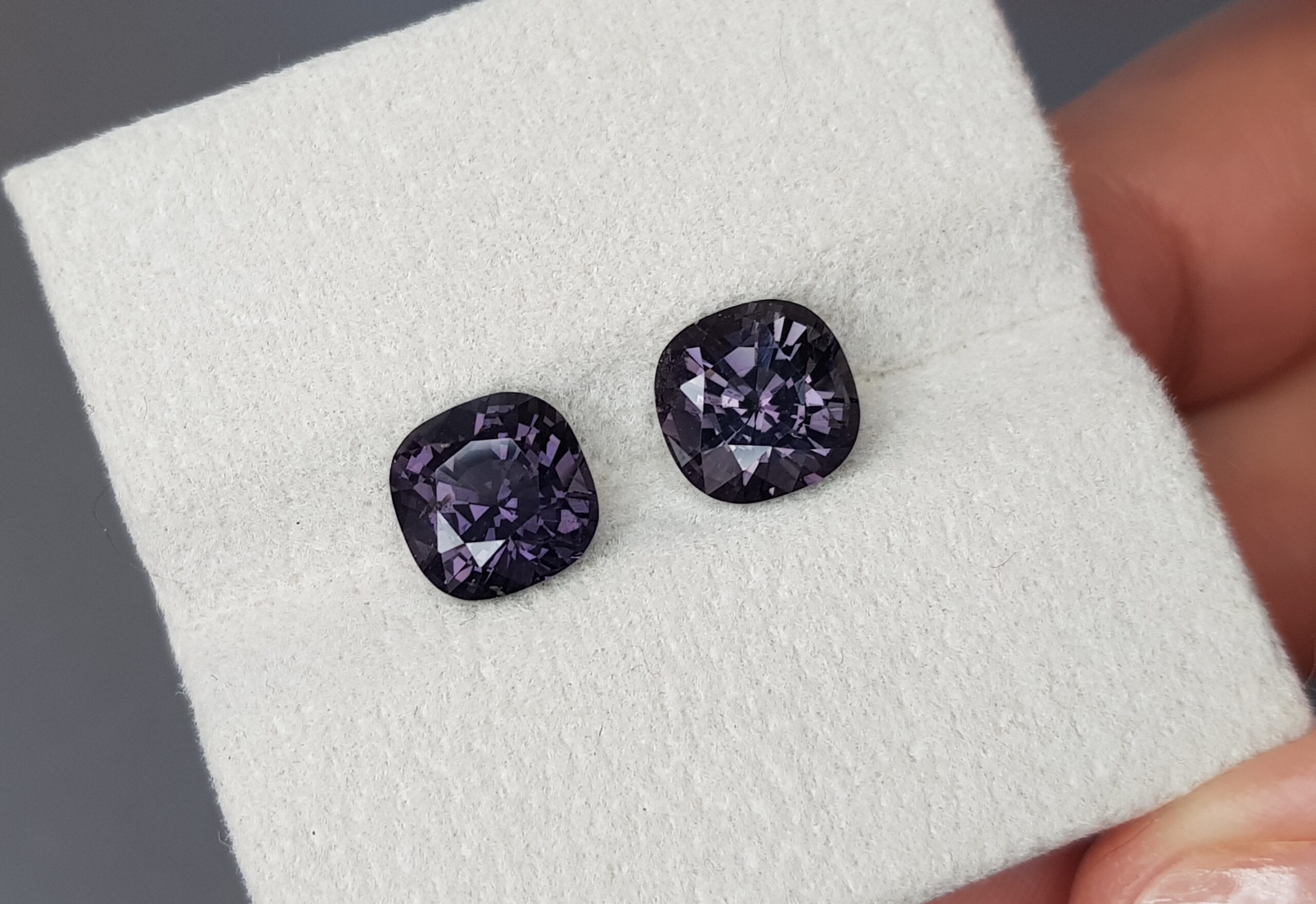 Spinel Dark Purple, pair 5.68 cts, Burma