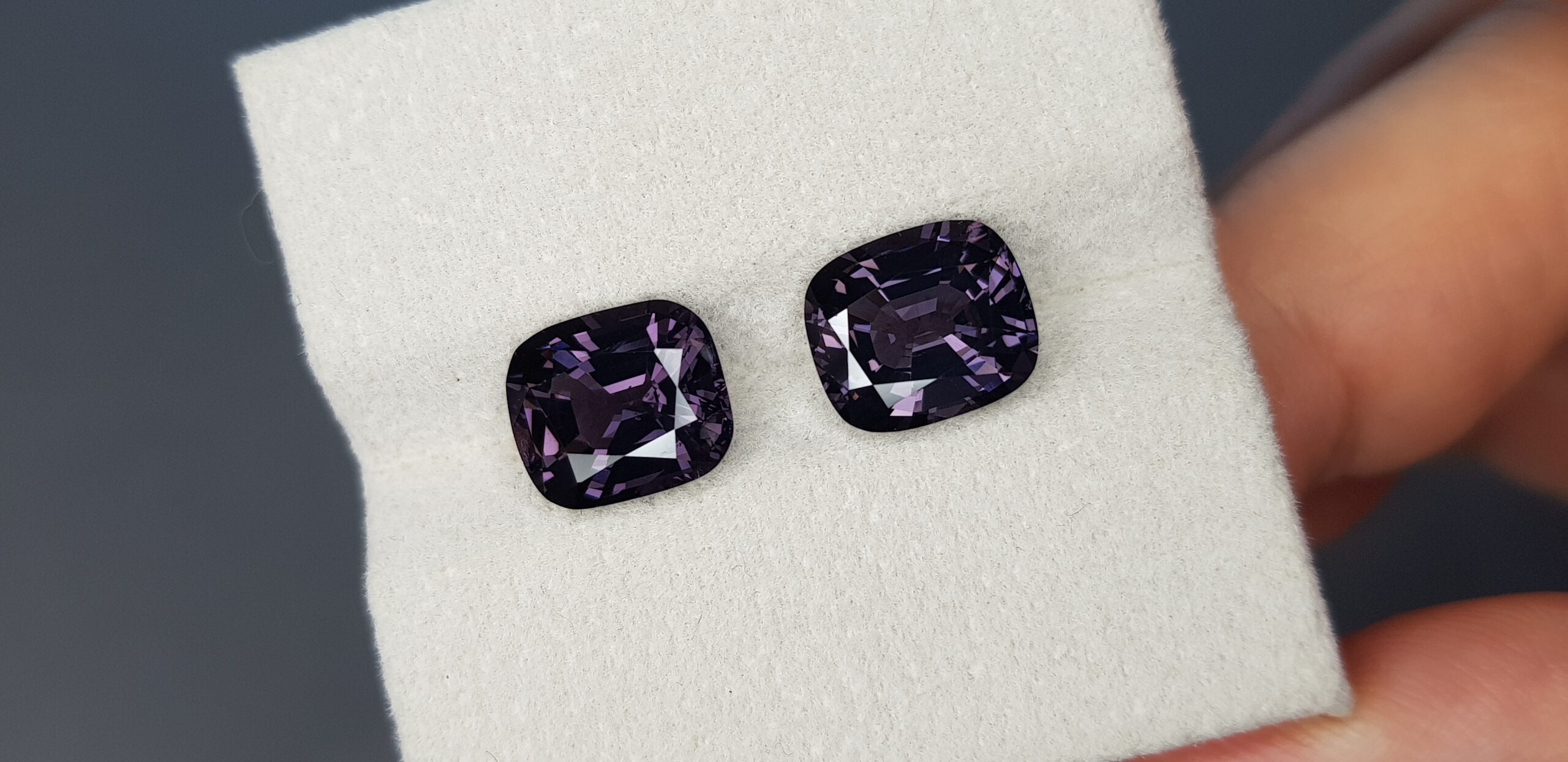 Spinel Dark Purple, pair 8.05 cts, Burma