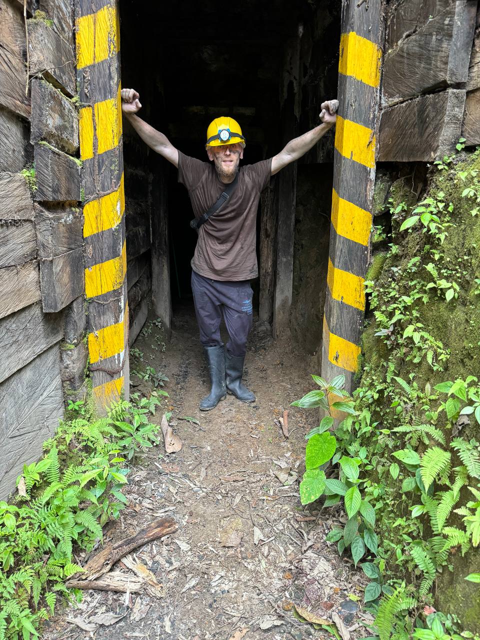 Vadim Cherepanov at the entrance to a gemstone mine